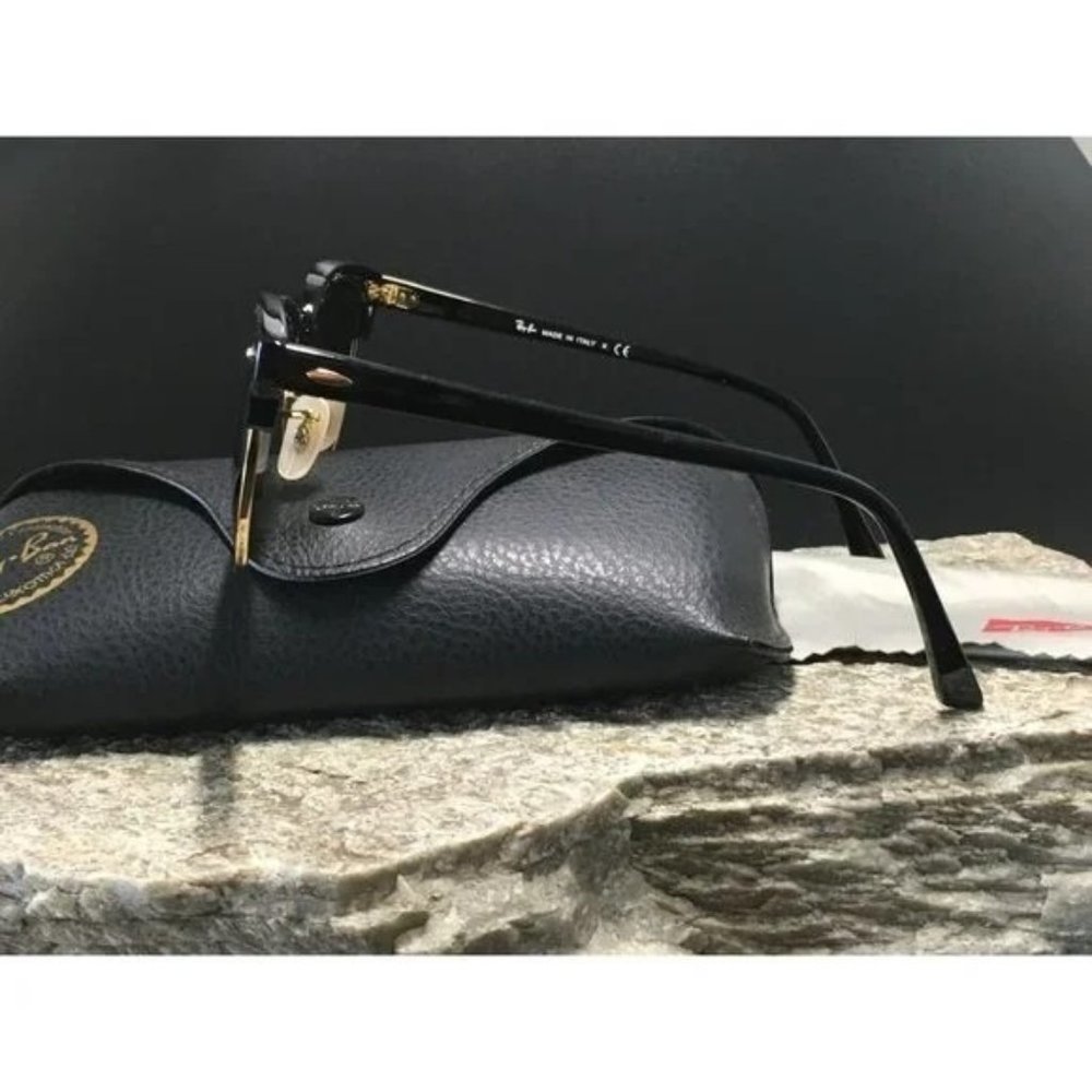 Ray Ban RB3016 Classic Retro Punk Clubmaster Sunglasses Black Gold 51 Summer Fun - Picture 7 of 7